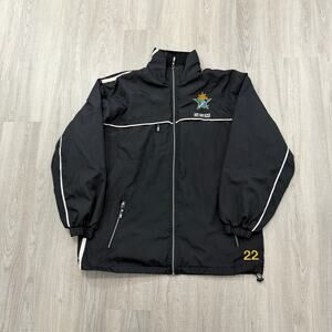 CCM Texas Tornado Hockey Jacket Men's Large Black Full Zip Windbreaker Vintage